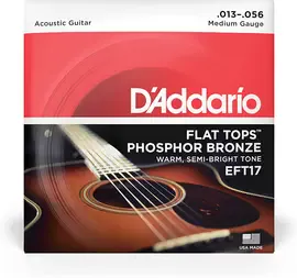 Струны для акустической гитары D'Addario EFT17 13-56, бронза фосфорная