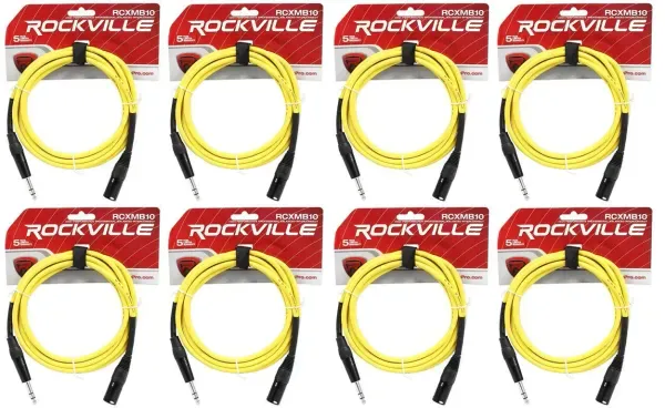 Коммутационный кабель Rockville RCXMB10-Y Yellow 3 м (8 штук)