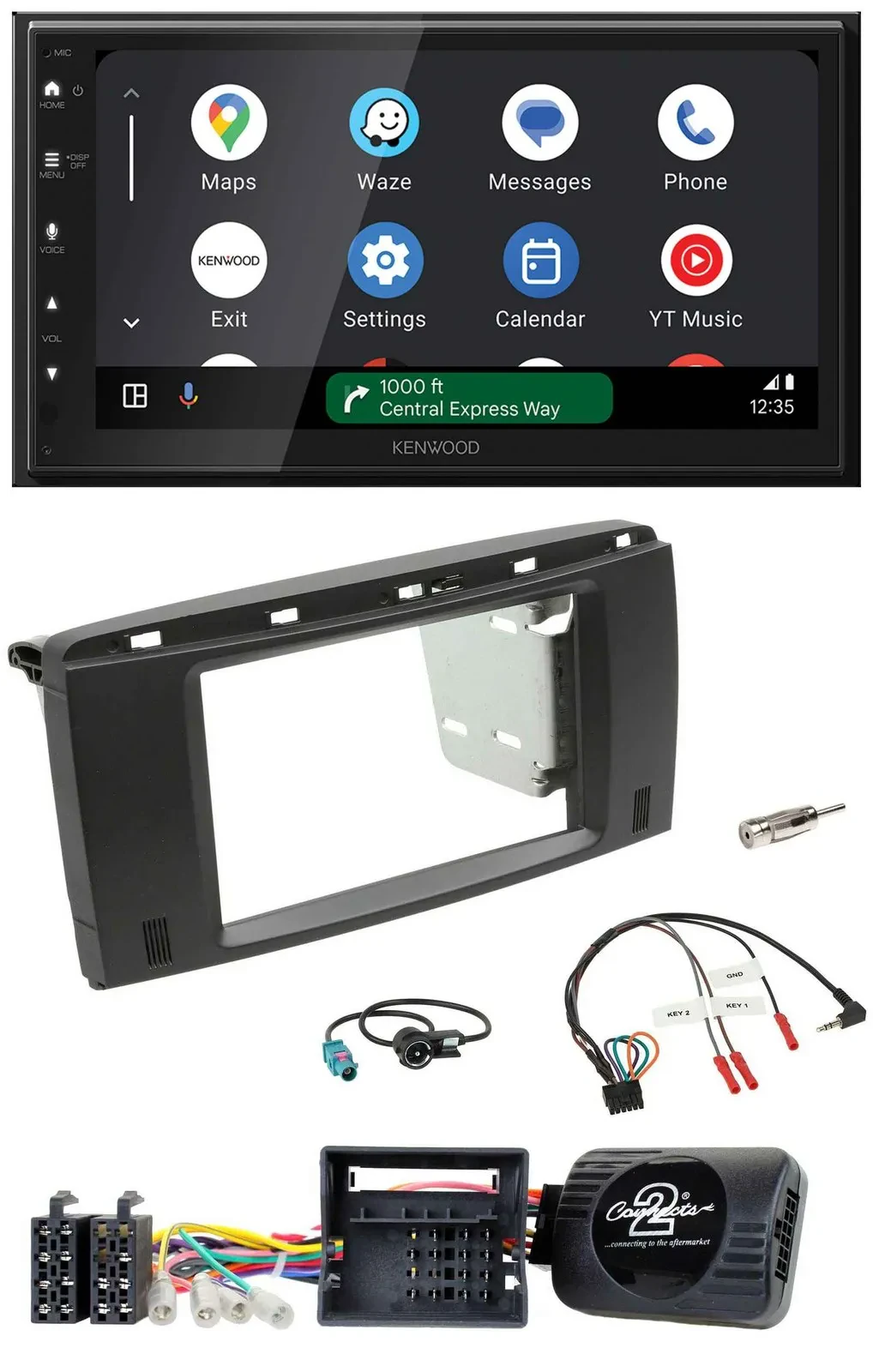 Kenwood DAB Bluetooth USB Lenkrad 2DIN Autoradio für Mercedes SLK 08-11 R171