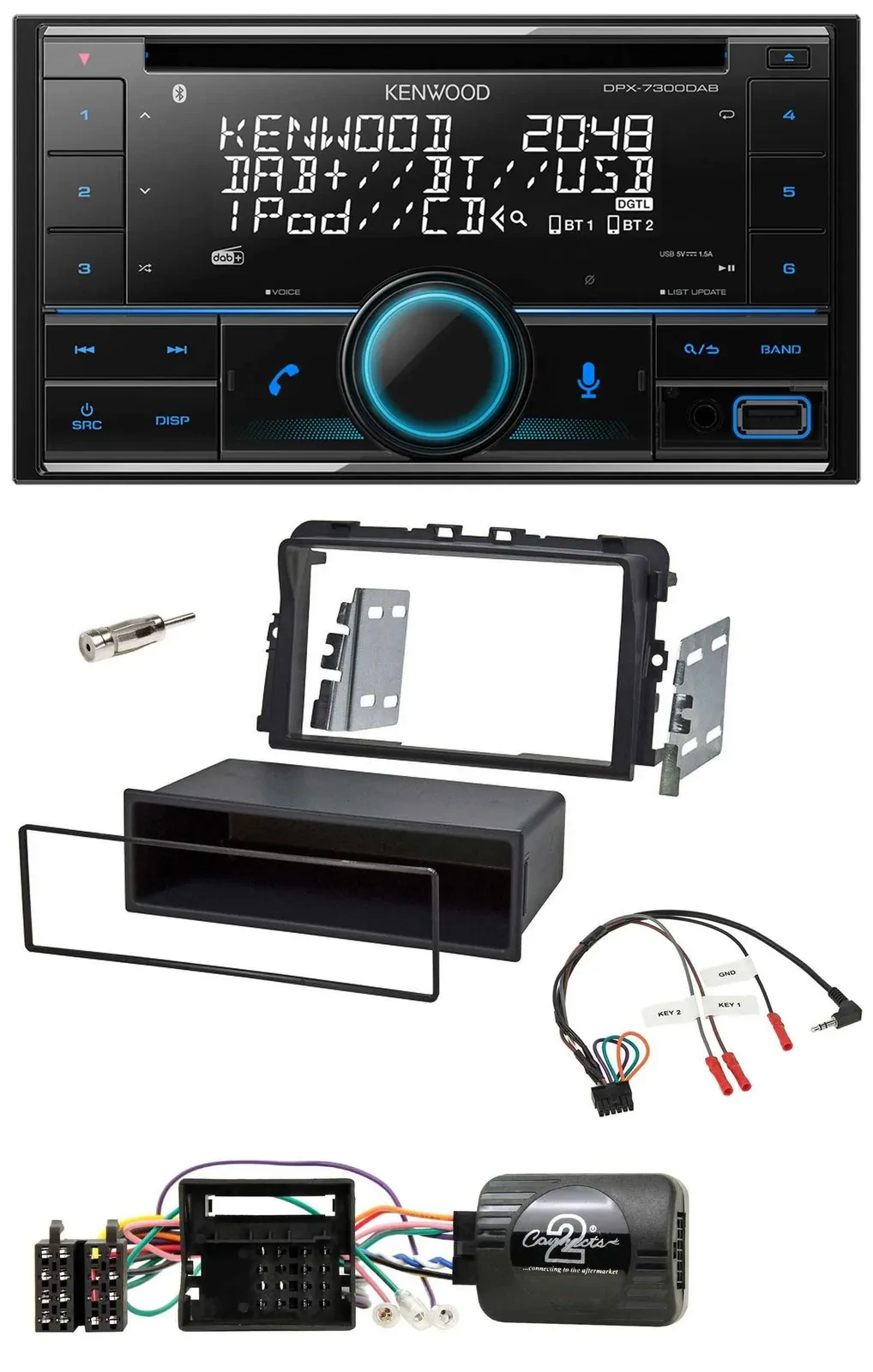 Kenwood CD 2DIN DAB USB Lenkrad Bluetooth Autoradio für Opel Vivaro 2011-2015