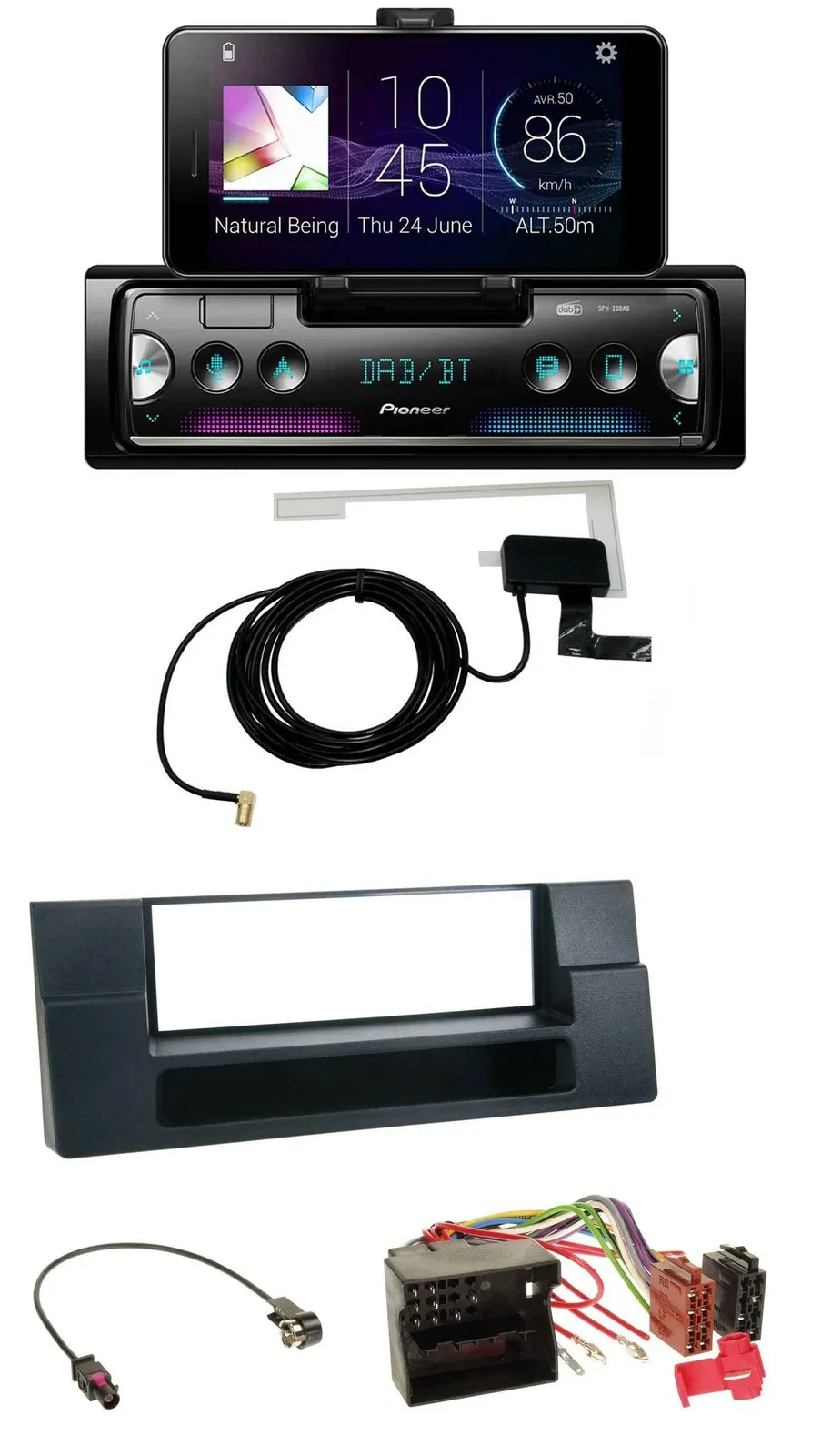 Pioneer DAB Bluetooth MP3 USB Autoradio für BMW X5 E53 5er E39 Quadlock Ablagefa