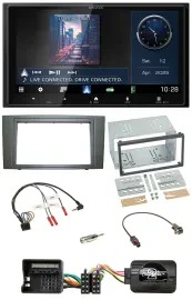 Автомагнитола Kenwood 2DIN Bluetooth USB DAB для Ford Mondeo 2003–2007, черный, с поддержкой управления на руле