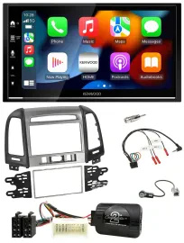 Kenwood DAB USB Bluetooth 2DIN Lenkrad Autoradio für Hyundai Santa Fe 3 Schalter
