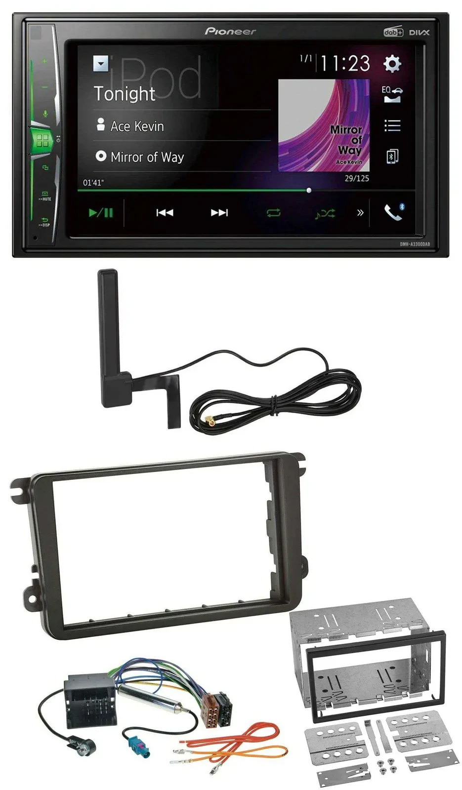 Pioneer MP3 DAB AUX 2DIN Bluetooth Autoradio für VW Caddy Golf 5 6 Jetta ab 2003