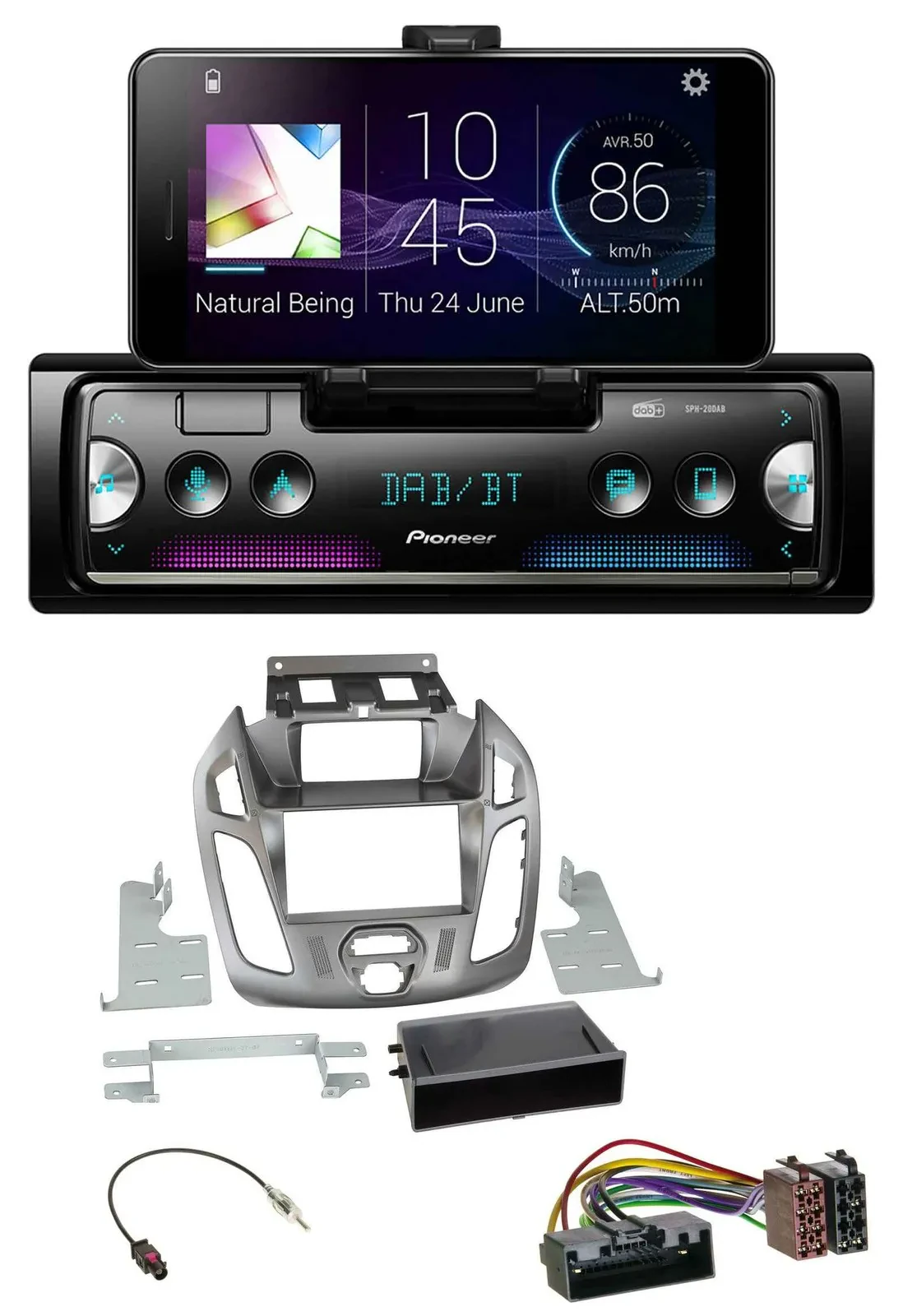 Pioneer USB MP3 Bluetooth DAB Autoradio für Ford Transit Connect mit Display 12-