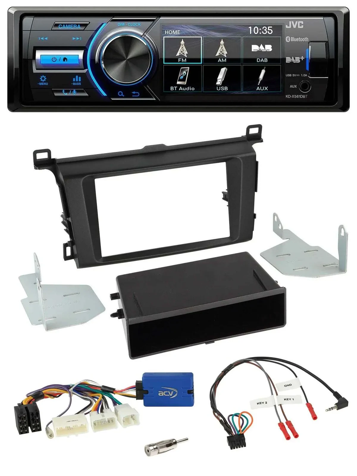 JVC Bluetooth Lenkrad USB DAB Autoradio für Toyota RAV-4 ab 2013
