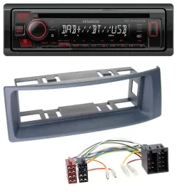 Автомагнитола для Renault Scenic/Megane до 2003 Kenwood MP3/CD, USB, Bluetooth, DAB, серый