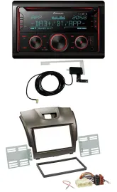 Pioneer 2DIN MP3 DAB USB CD Bluetooth Autoradio für Isuzu D-Max ab 2012 grau