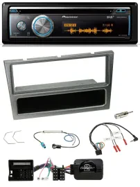Pioneer Lenkrad DAB USB CD Bluetooth Autoradio für Opel Corsa C 04-06 aluminium