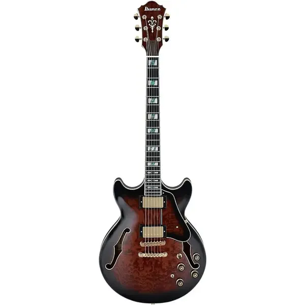 Электрогитара полуакустическая Ibanez AM153QA Artstar Dark Brown Sunburst