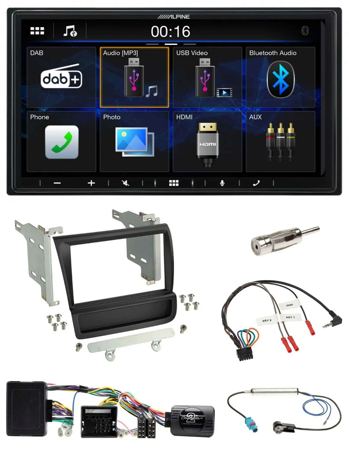 Alpine Bluetooth 2DIN Lenkrad DAB USB Autoradio für Audi R8 42 2006-2015