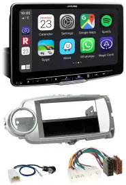 Alpine Bluetooth MP3 USB DAB Autoradio für Toyota Yaris (11-14) - silber