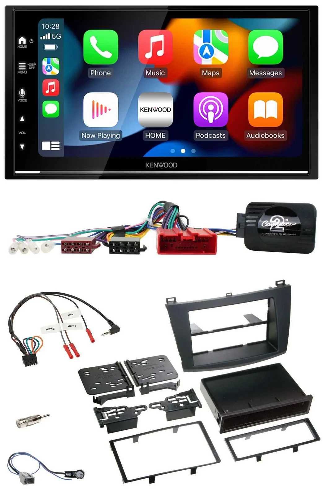 Kenwood DAB USB Bluetooth 2DIN Lenkrad Autoradio für Mazda 3 09-13 Can-Bus