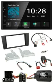 Kenwood Bluetooth Lenkrad DAB USB 2DIN Autoradio für Audi A4 99-01 BOSE Vollakti