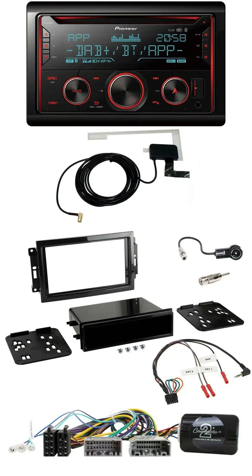 Pioneer 2DIN Lenkrad DAB USB CD Bluetooth Autoradio für Dodge Jeep