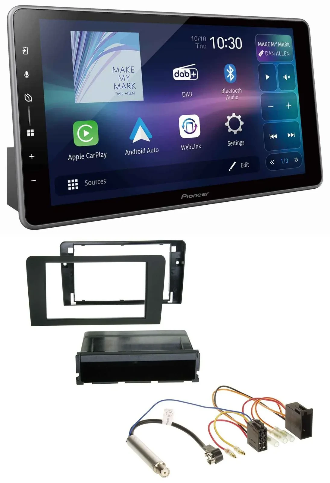 Pioneer Bluetooth USB DAB MP3 Autoradio für Audi A3 (8P 03-06) Symphony ISO