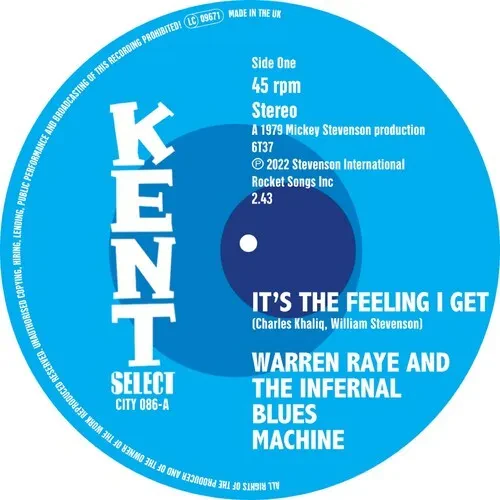 Виниловая пластинка Warren Raye and the Infernal Blues Machine – It's The Feeling I Get / I Can't Turn You Down (Релиз 2023)
