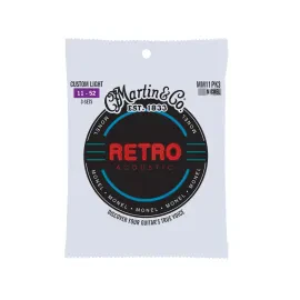 "Martin MM11 Retro Custom Light Monel Acoustic Guitar Strings, 11-52, 3-Pack "