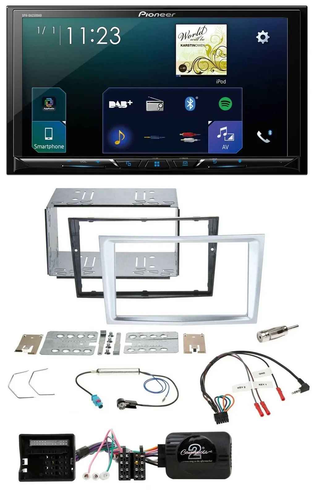 Pioneer Lenkrad Bluetooth USB 2DIN DAB Autoradio für Opel Zafira Astra H Corsa D