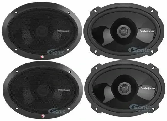 4) Rockford Fosgate P1692 300W 6x9" 2 Way Car Coaxial Speakers Bundle Package
