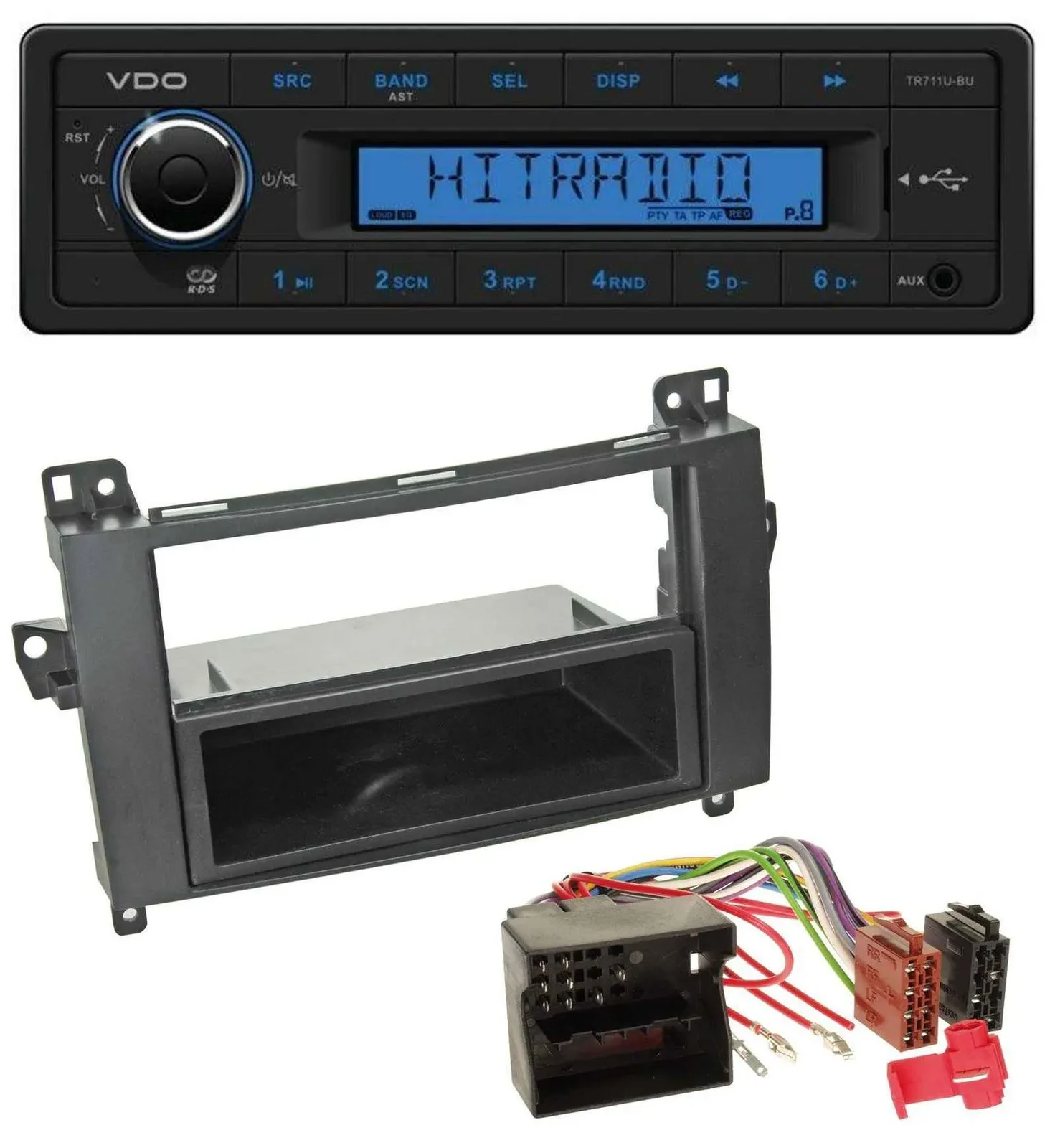Автомагнитола VDO 1 DIN, MP3/USB, AUX для Mercedes B-Class (T245, 2005–2011)