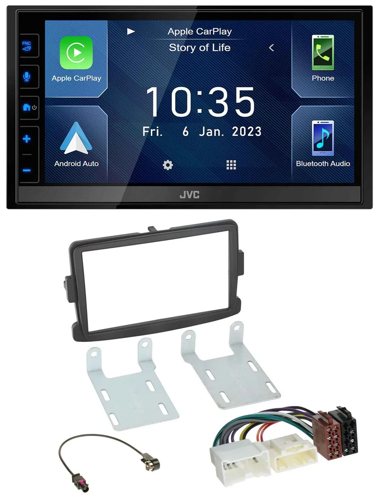 JVC DAB Bluetooth MP3 USB 2DIN Autoradio für Dacia Sandero Opel Vivaro Renault T