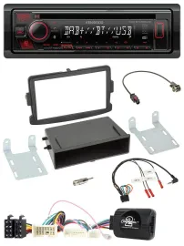 Kenwood Lenkrad CD USB Bluetooth DAB Autoradio für Dacia Logan Sandero ab 12 sch