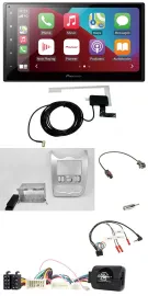 Pioneer USB Bluetooth DAB Lenkrad 2DIN Autoradio für Dacia ab 2012 hellsilber