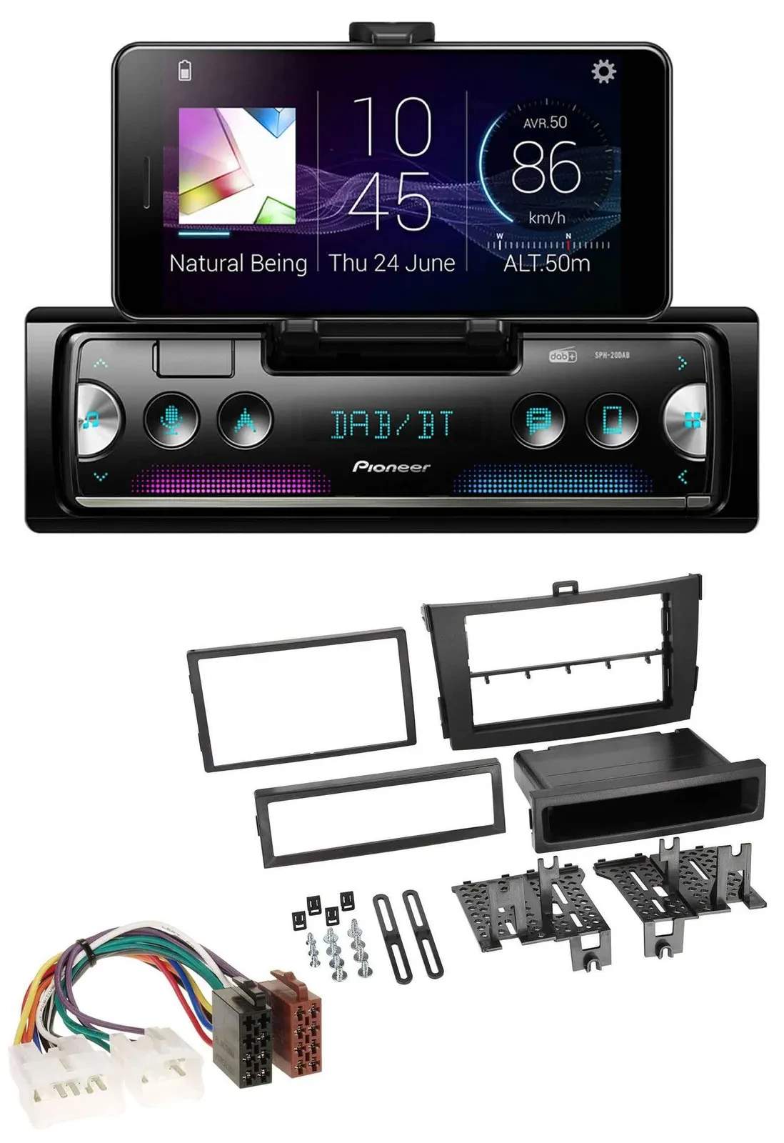 Pioneer USB MP3 Bluetooth DAB Autoradio für Toyota Corolla ab 2009 schwarz