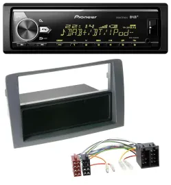 Pioneer Bluetooth USB DAB MP3 Autoradio für Fiat Idea (350, 03-11) - grau