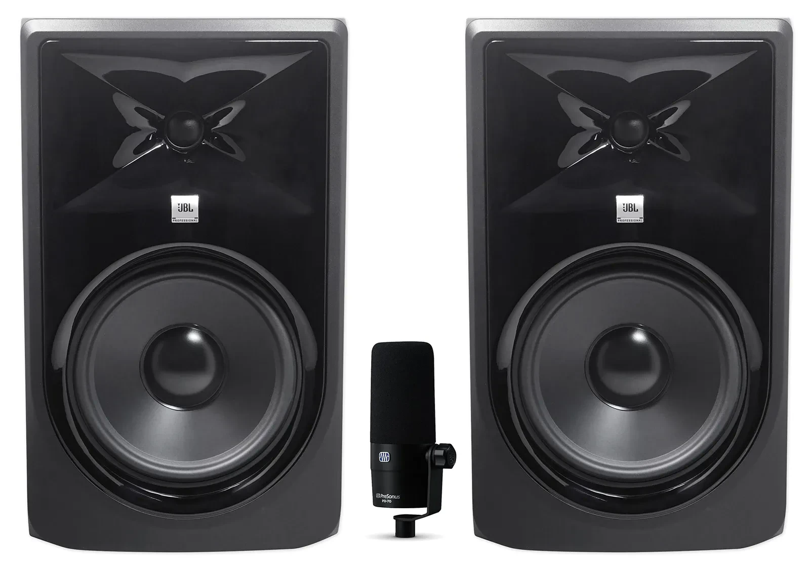 Студийные мониторы JBL 308P MkII 8" (набор, пара) + микрофон Presonus PD-70