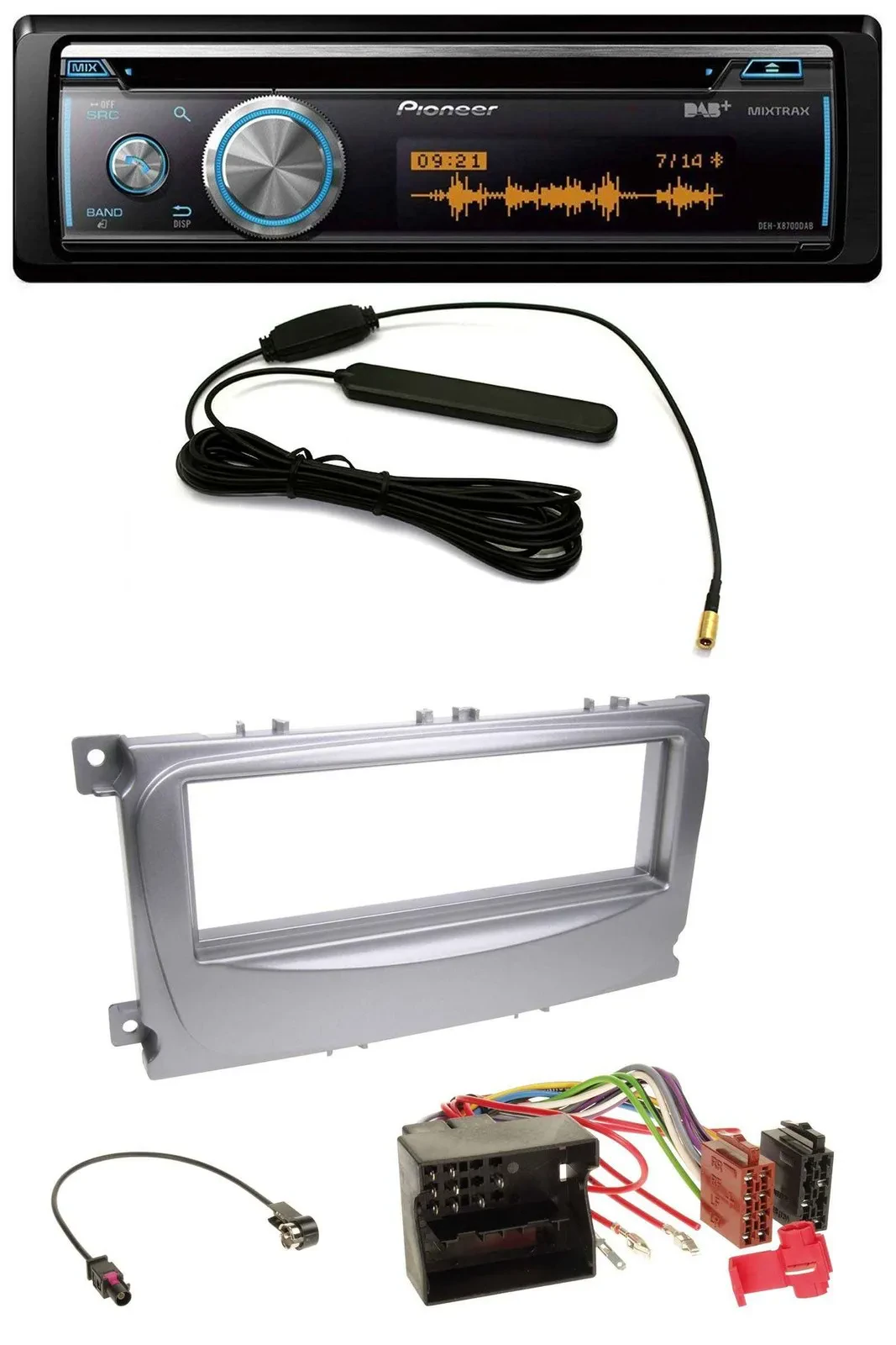 Pioneer CD USB Bluetooth DAB MP3 Autoradio für Ford S-Max Mondeo 07-14 silber