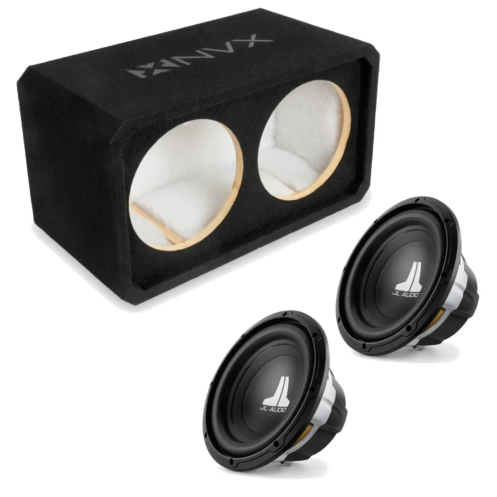 NVX NE102S Dual 10" Sealed 3/4" MDF Subwoofer Enclosure w/ W0v3 Car Subwoofer