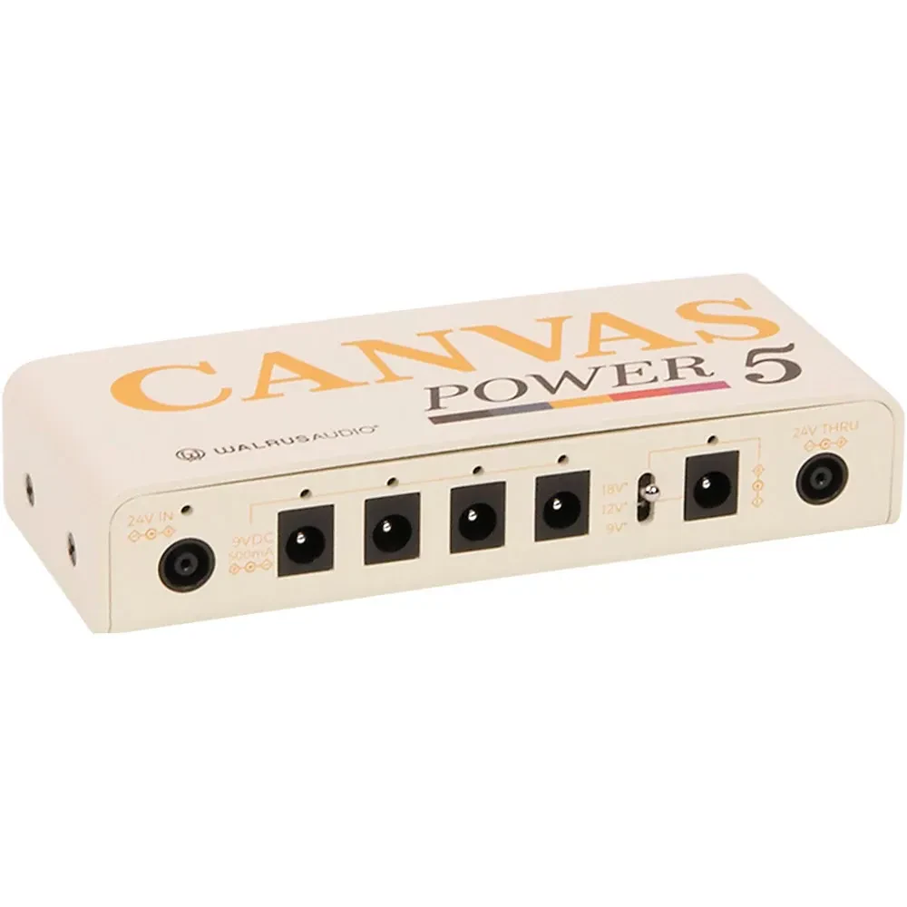 Блок питания для педалей Walrus Audio Canvas Power 5 Harvest Series, 5 изолированных выходов 9V 500 mA, переменный выход 9/12/18V, вход 24V, металл, черный