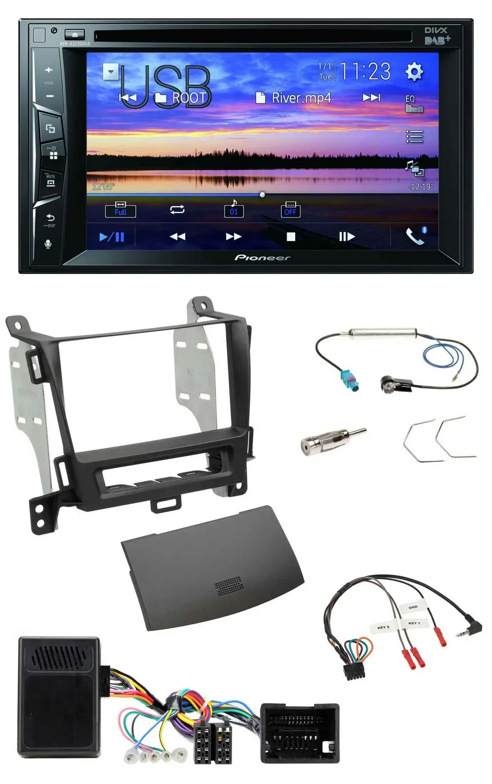 Pioneer Bluetooth 2DIN USB DVD DAB Lenkrad Autoradio für Opel Zafira ab 13 jet b