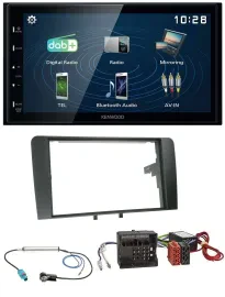 Kenwood 2DIN Bluetooth MP3 USB DAB Autoradio für Audi A3 8P 2003-2012 Aktivsyste