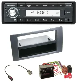 Continental USB MP3 AUX 1DIN Autoradio für Ford Fiesta Focus 04-08 anthrazit