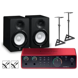 Focusrite Scarlett 2i2 Gen 4 - Yamaha HS Studio Monitors/Stands/Cables HS7