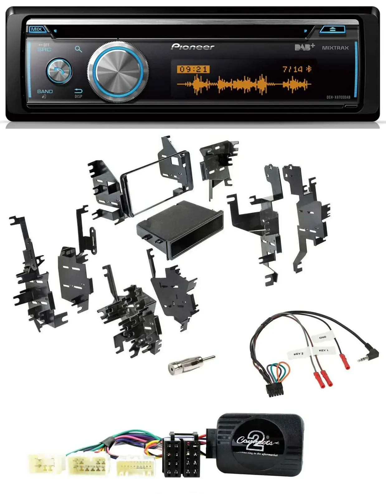 Автомагнитола Pioneer DAB, USB, CD, Bluetooth для Toyota Yaris 2007–2012