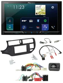 Pioneer Lenkrad Bluetooth USB 2DIN DAB Autoradio für Kia Rio UB 11-15 schwarz