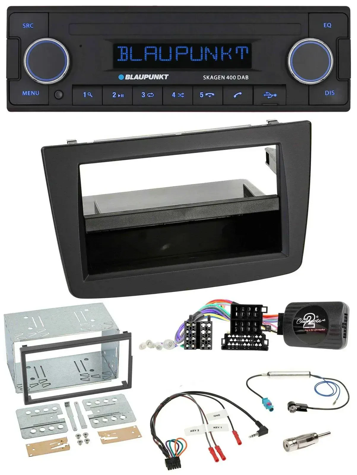 Blaupunkt DAB USB Bluetooth Lenkrad Autoradio für Alfa Mito 2008-2014 schwarz