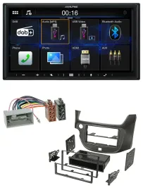 Alpine Bluetooth 2DIN MP3 DAB USB Autoradio für Honda Jazz ab 09 dunkelgrau