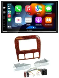 Kenwood DAB USB Bluetooth 2DIN MP3 Autoradio für Mercedes S-Klasse 98-05 Holzopt