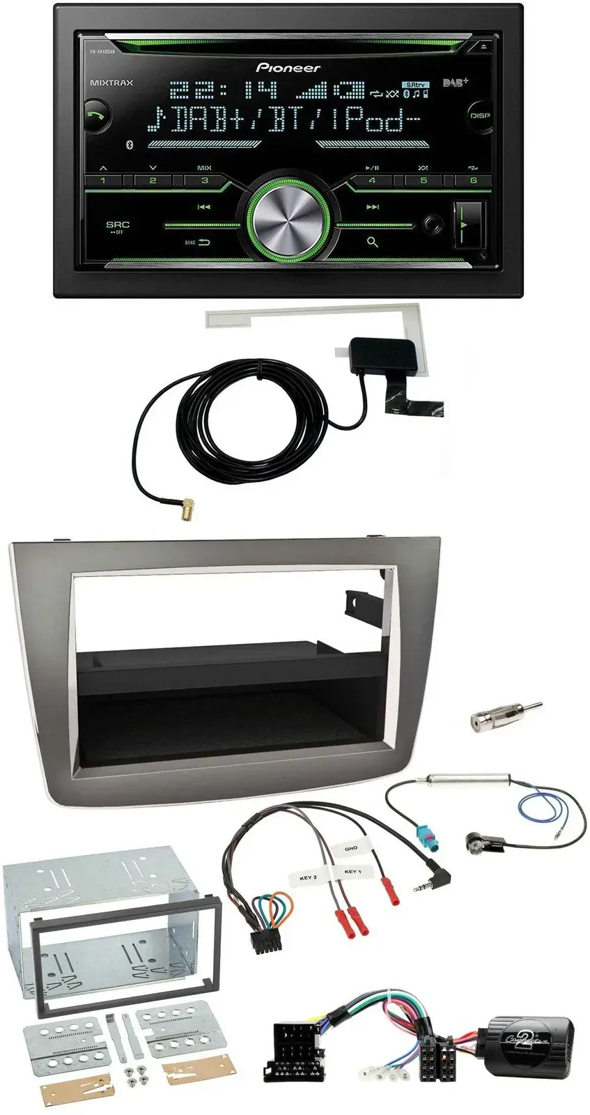 Pioneer CD USB Lenkrad Bluetooth 2DIN DAB Autoradio für Alfa Romeo Mito 2008-201