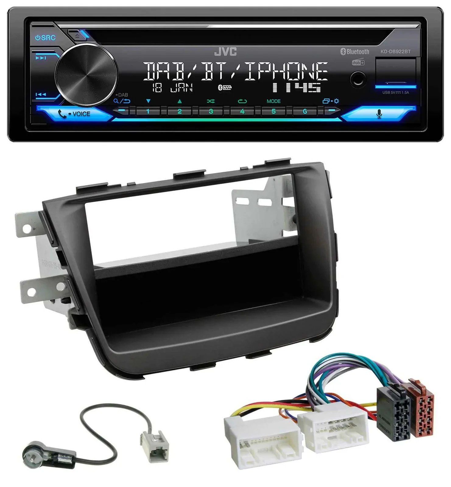 JVC Bluetooth MP3 USB DAB CD Autoradio für Kia Sorento II XM Facelift 12-15