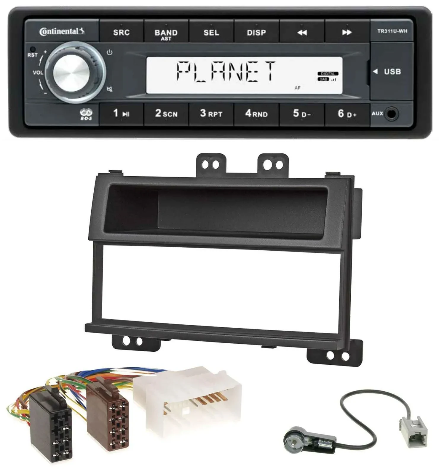 Continental USB MP3 AUX 1DIN Autoradio für Hyundai i20 (2008-2011)