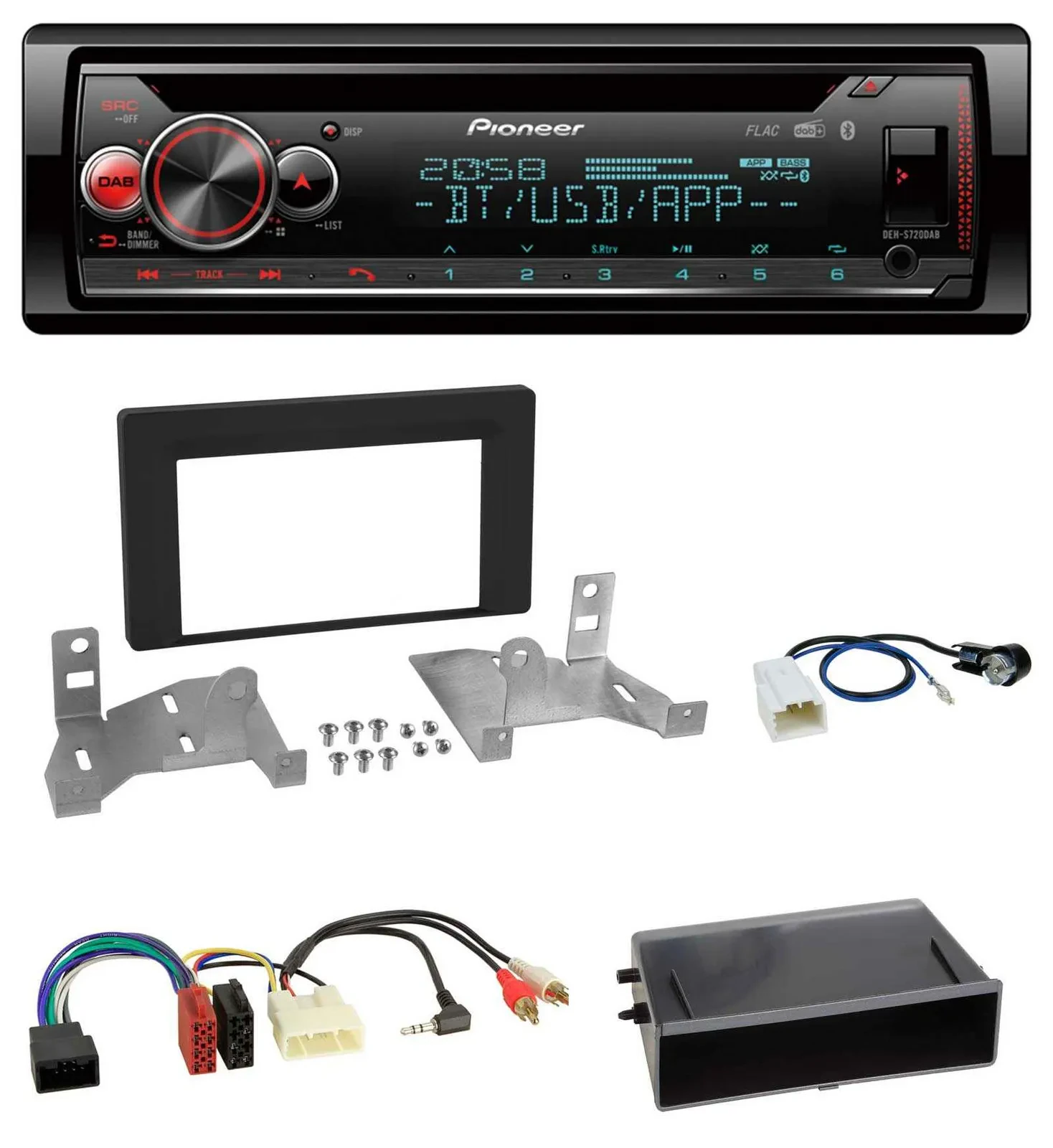Автомагнитола для Toyota Aygo AB7 (с 2022) Pioneer MP3, DAB, CD, Bluetooth, USB, матовый черный
