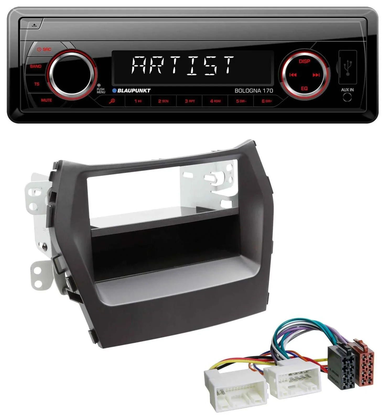 Blaupunkt SD USB 1DIN MP3 AUX Autoradio für Hyundai Santa Fe (ab 2012)