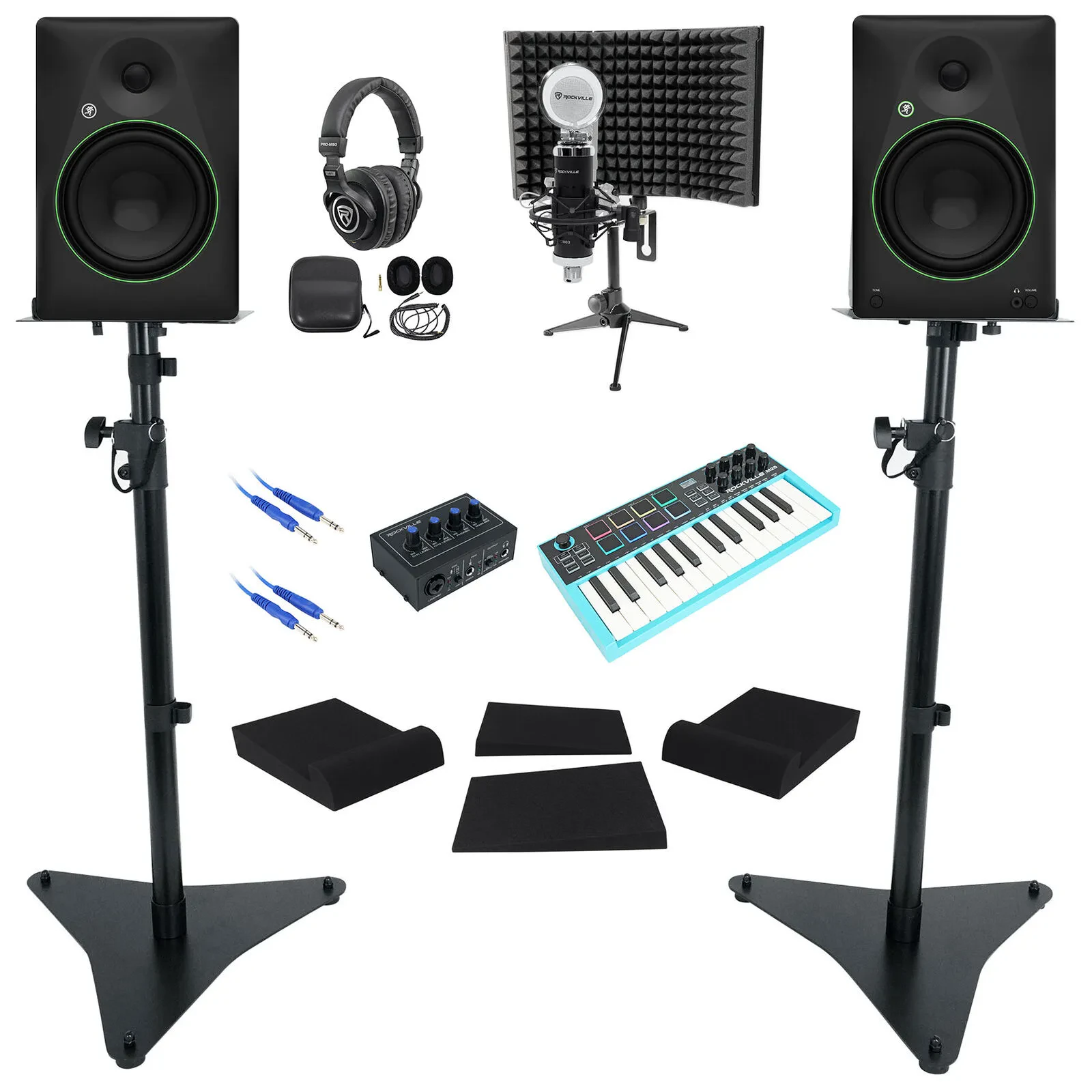 Mackie Recording Kit w/CR8BT Studio Monitors+Interface+Controller+Mic+Headphones