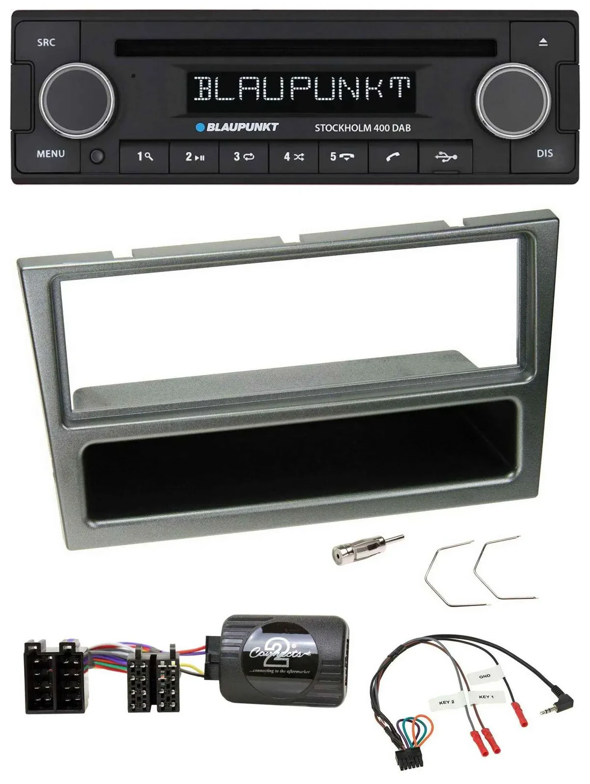 Blaupunkt Lenkrad Bluetooth DAB CD USB Autoradio für Opel Corsa C 00-04 aluminiu